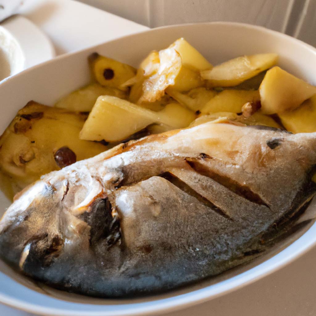 receta dorada al horno con patatas